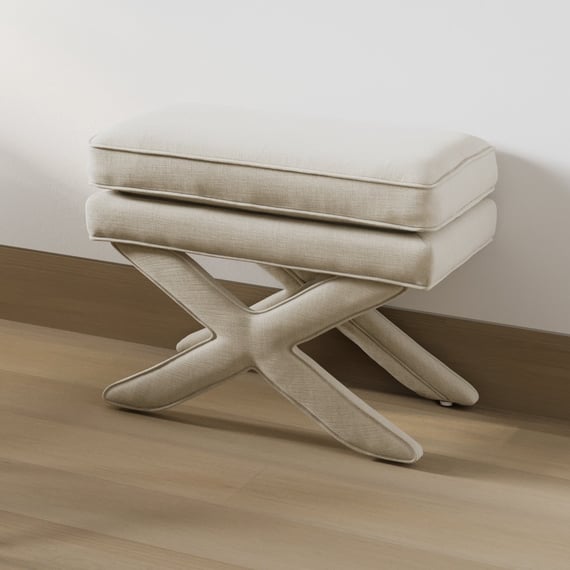 rhode stone linen stool styled