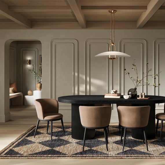 rina black dining table taupe chairs room