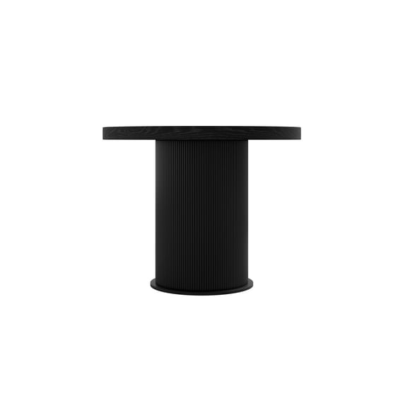 rina black oval dining table side