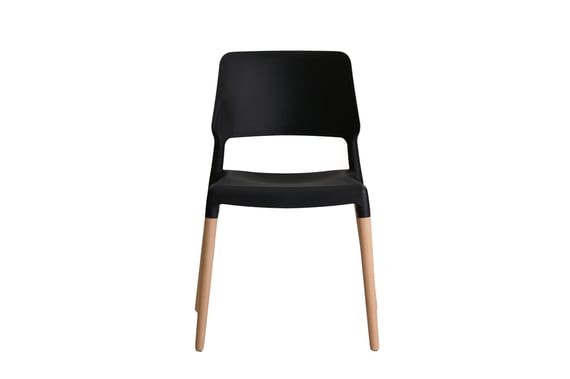 riva black moulded dining chair beech legs