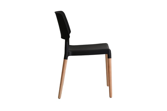 riva black moulded dining chair side profile