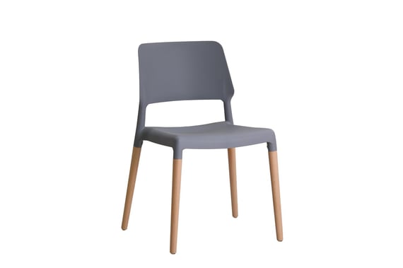 riva grey moulded dining chair angle view
