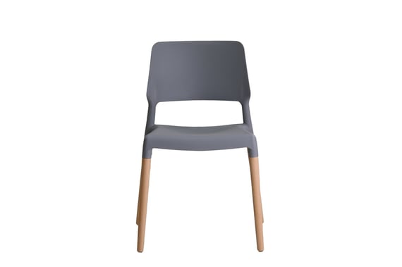 riva grey moulded dining chair beech legs front