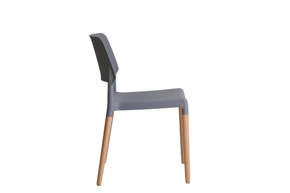 riva grey moulded dining chair side profile