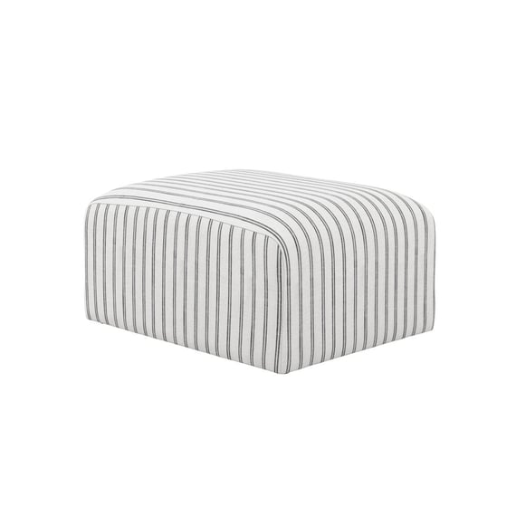 ryder chalk stripe pouffe angle