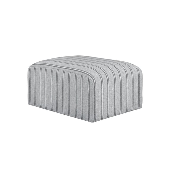 ryder grey stripe pouffe angle