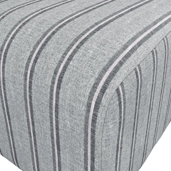 ryder grey stripe pouffe close up