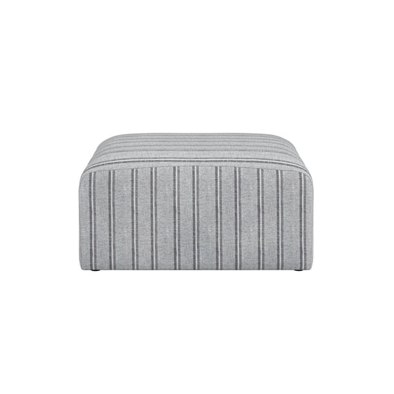 ryder grey stripe pouffe front