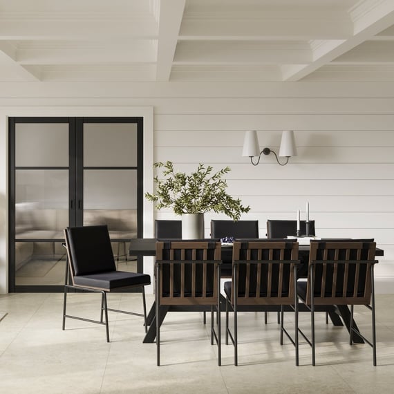 scout onyx leather dining chair lifestyle