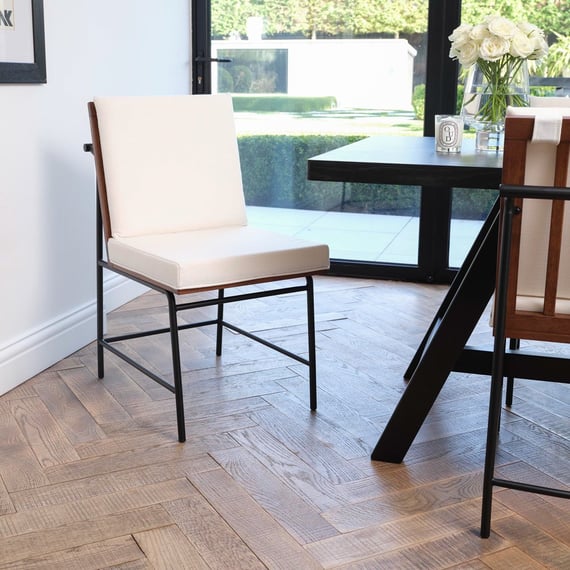 scout white dining chair front