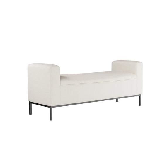 serena ivory linen bench angle