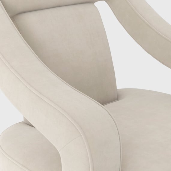 sofia ivory accent chair close up