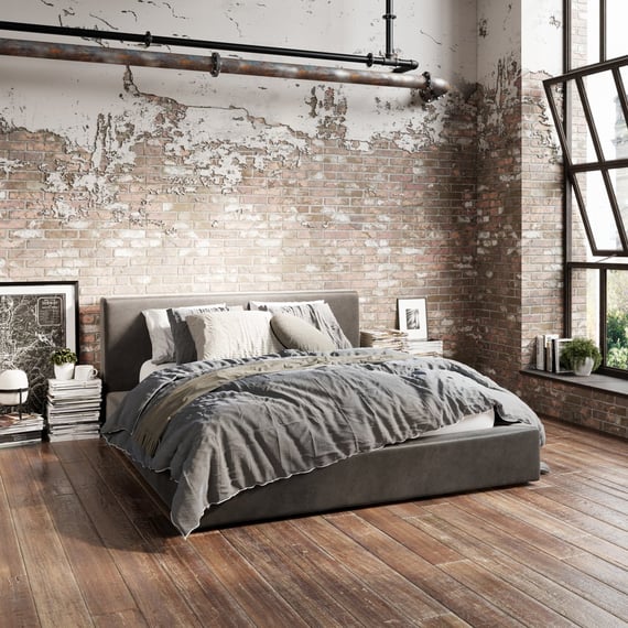 soho dapple grey bed loft room shot
