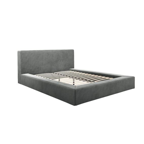 soho dapple grey fabric bed angle