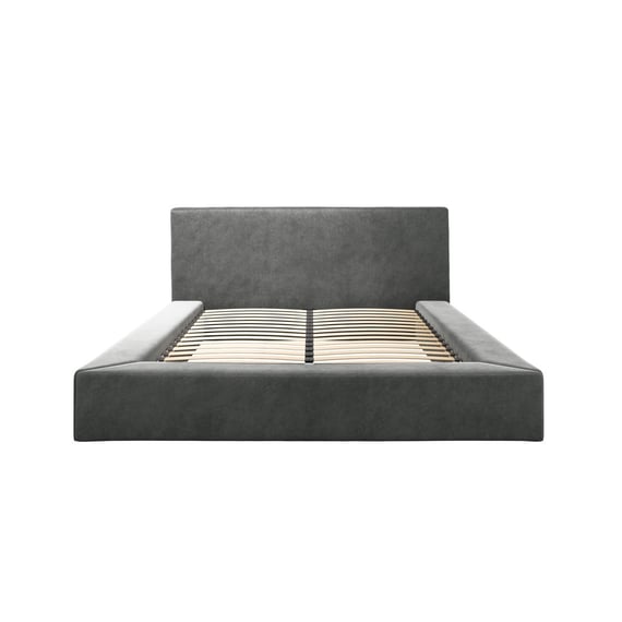 soho dapple grey fabric bed front