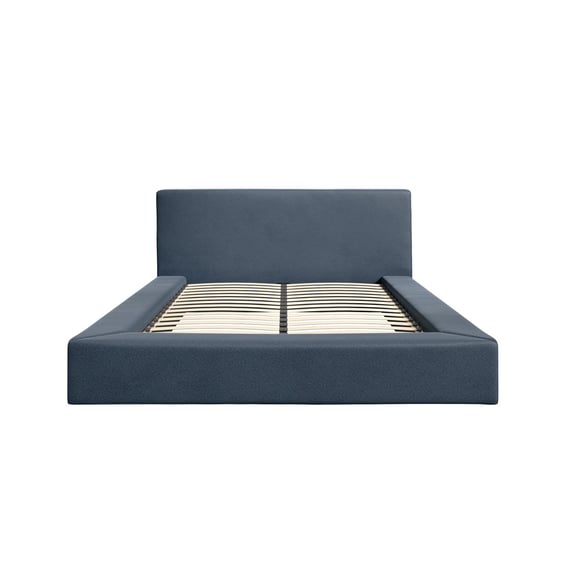 soho ink blue fabric bed front