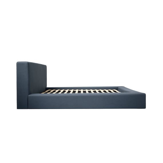 soho ink blue fabric bed side
