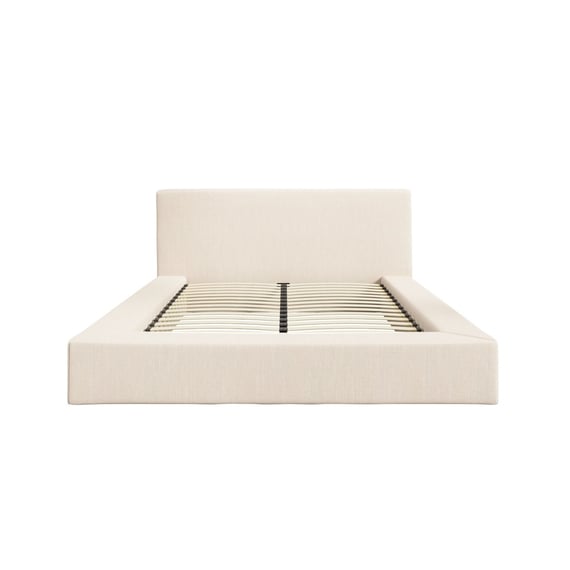 soho white clay fabric bed front