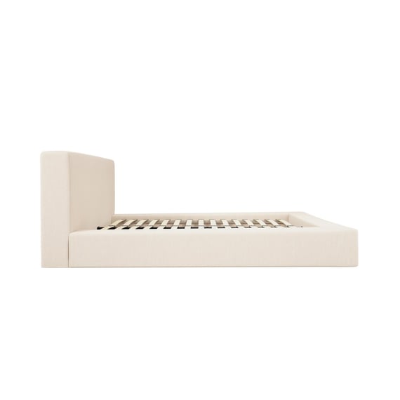 soho white clay fabric bed side