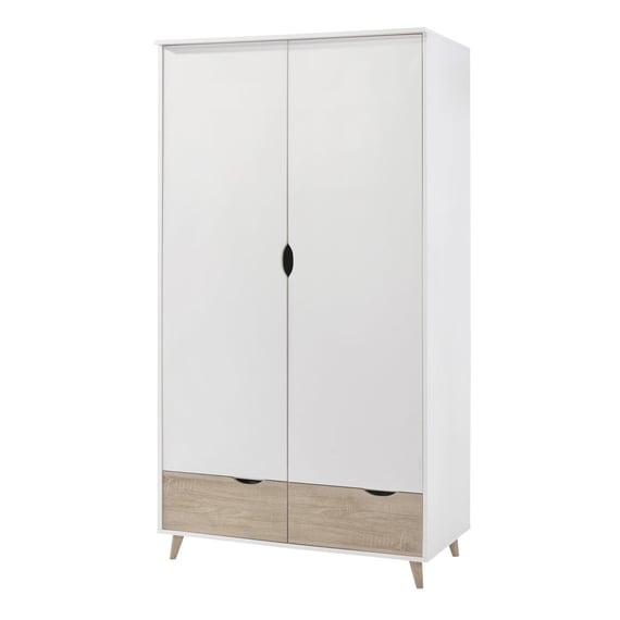 Stockholm White Oak Double Wardrobe