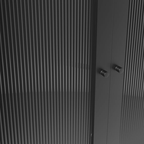 storm black metal 2 door wardrobe close up