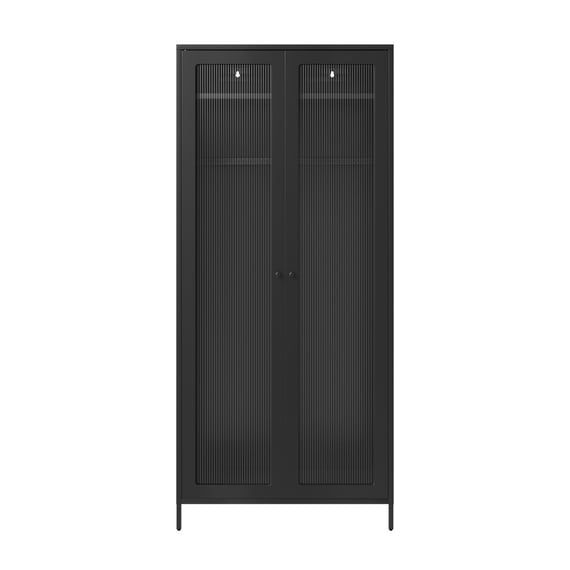 storm black metal 2 door wardrobe front