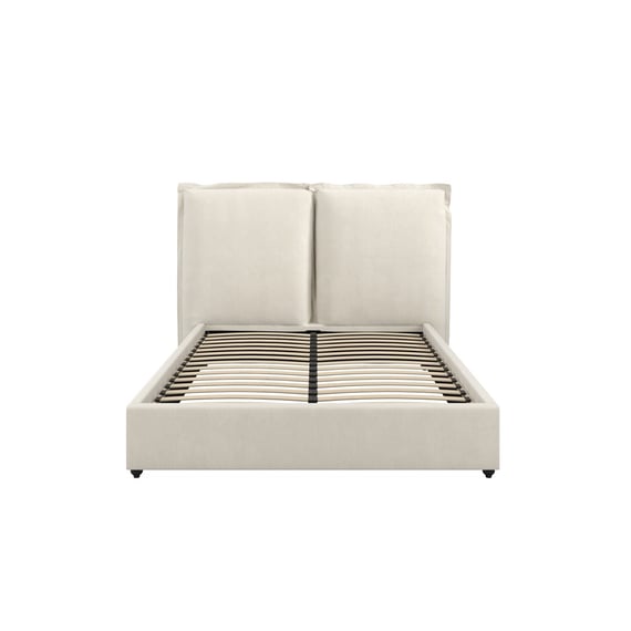 sunday ivory fabric double bed front