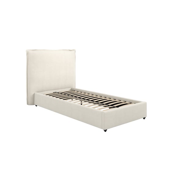 sunday ivory fabric single bed angle