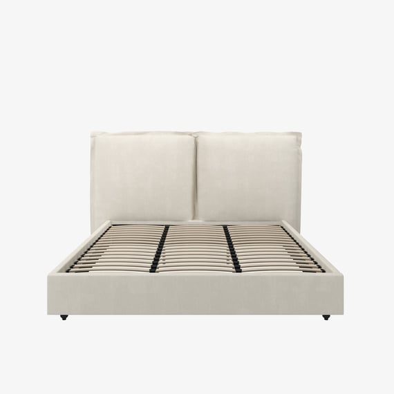 sunday ivory fabric superking bed front