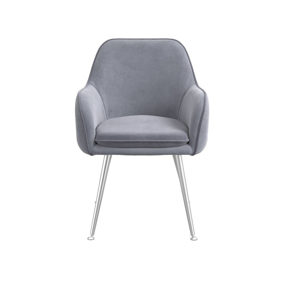 tara grey velvet dining chair front