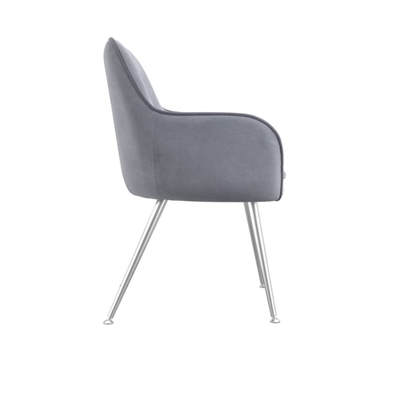 tara grey velvet dining chair side