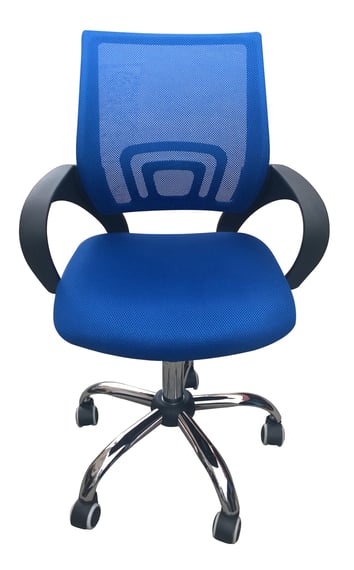 tate blue mesh office chair side