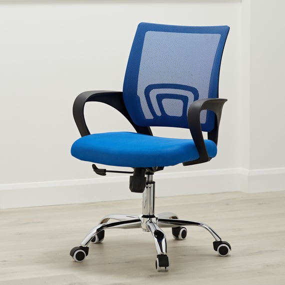 tate blue mesh office chair swivel angle