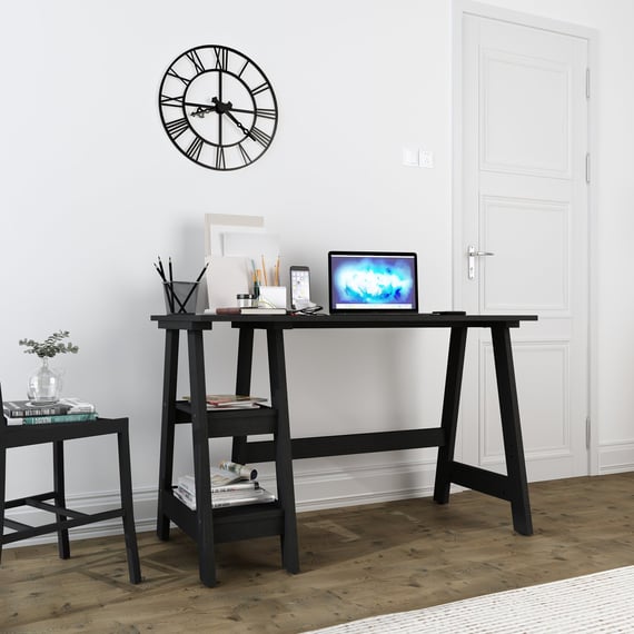 tiva black oak ladder workstation room view