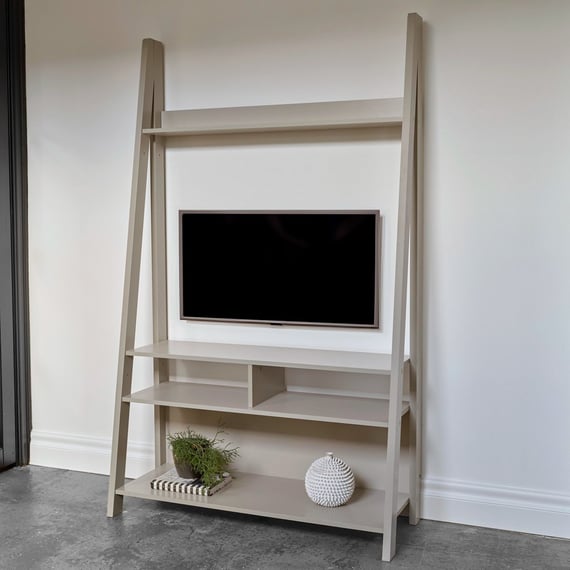 tiva grey ladder tv unit styled square