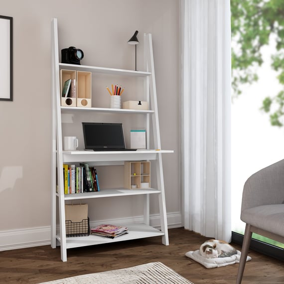 tiva white fino ladder desk room view