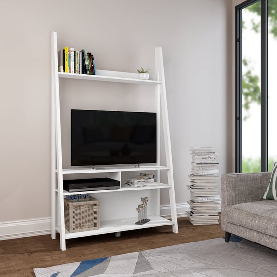tiva white fino ladder tv unit room view