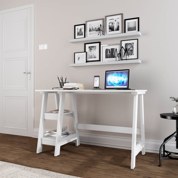tiva white fino ladder workstation room view