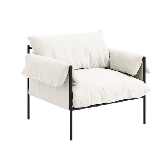 wardour white house weave armchair angle