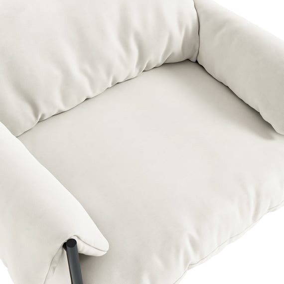 wardour white house weave armchair close up