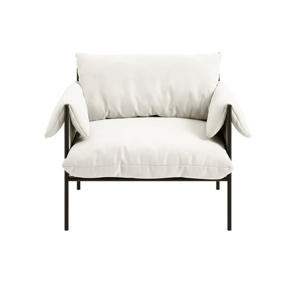 wardour white house weave armchair front