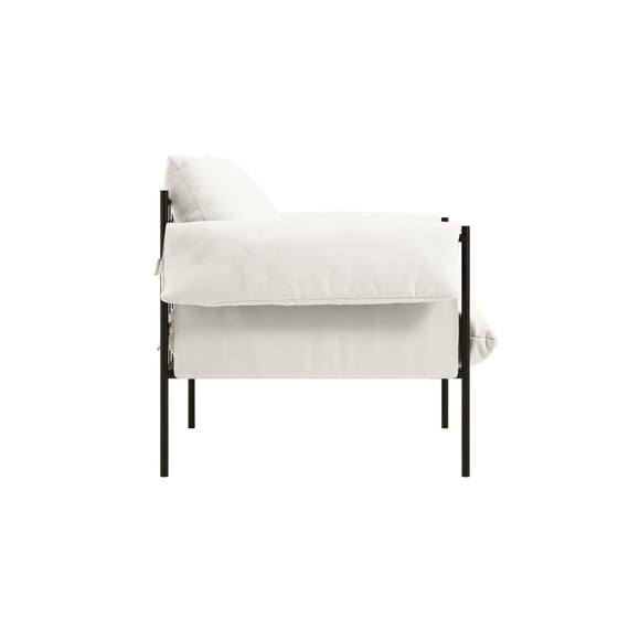 wardour white house weave armchair side
