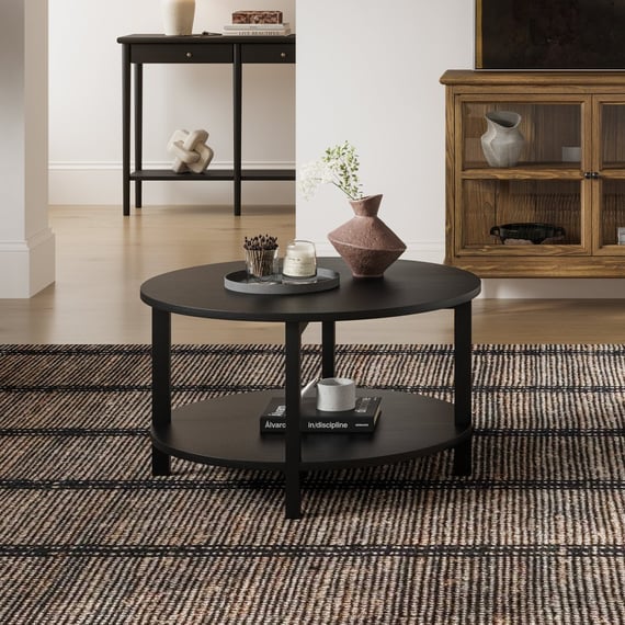 westbrook black coffee table room shot