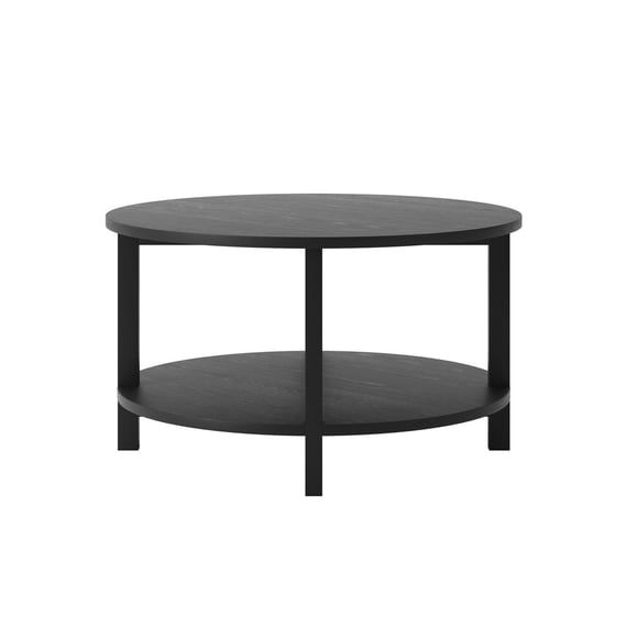 westbrook black round coffee table side