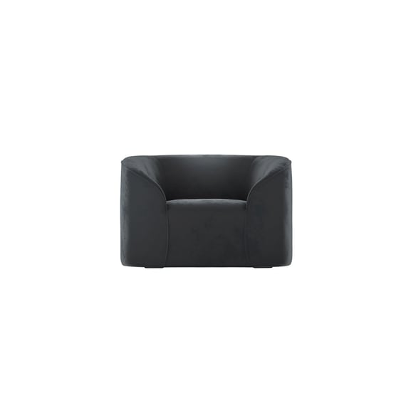 zuma black velvet armchair front