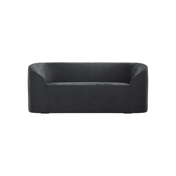 zuma black velvet sofa front