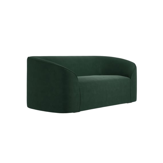 zuma forest green velvet sofa angle
