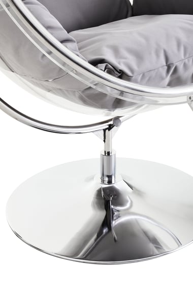 Goa Clear Swing Chair With Grey Cushions Detail 01