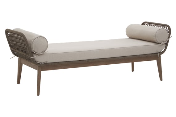 Opus Rope Woven Longue Bench With Cushions Style 02