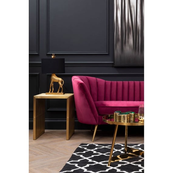 Binky 3 Seat Wine Velvet Sofa